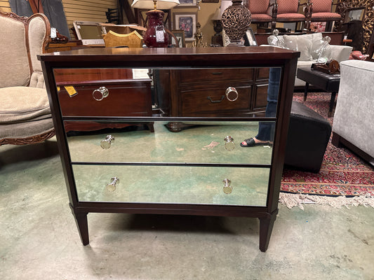 PAIR of "Veronica" Nightstands w/ 3 Mirrored Drawers (33x18x33)