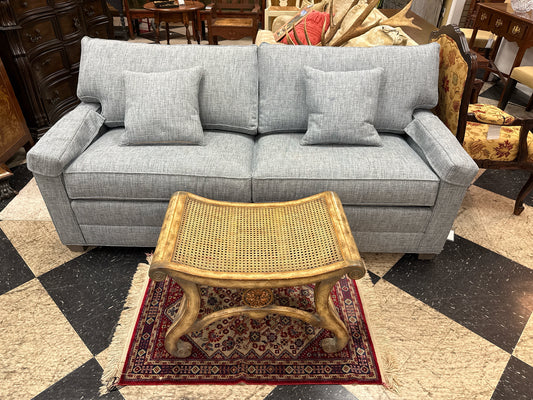 Ethan Allen QN Size "Bennet" 2-cushion Light Blue Arm Sleeper Sofa