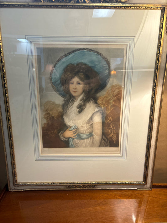 MS Catherine Tatton"'Girl in a Bonnet" in Gold Frame