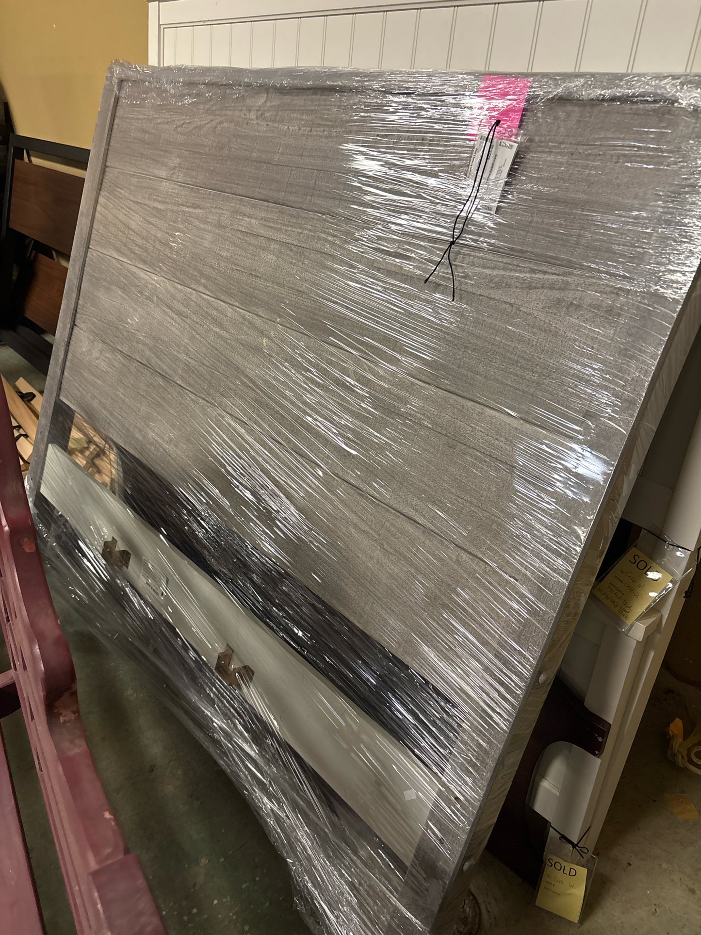 Full Size Grey Bed HB/FB/SR's/Wood Supports