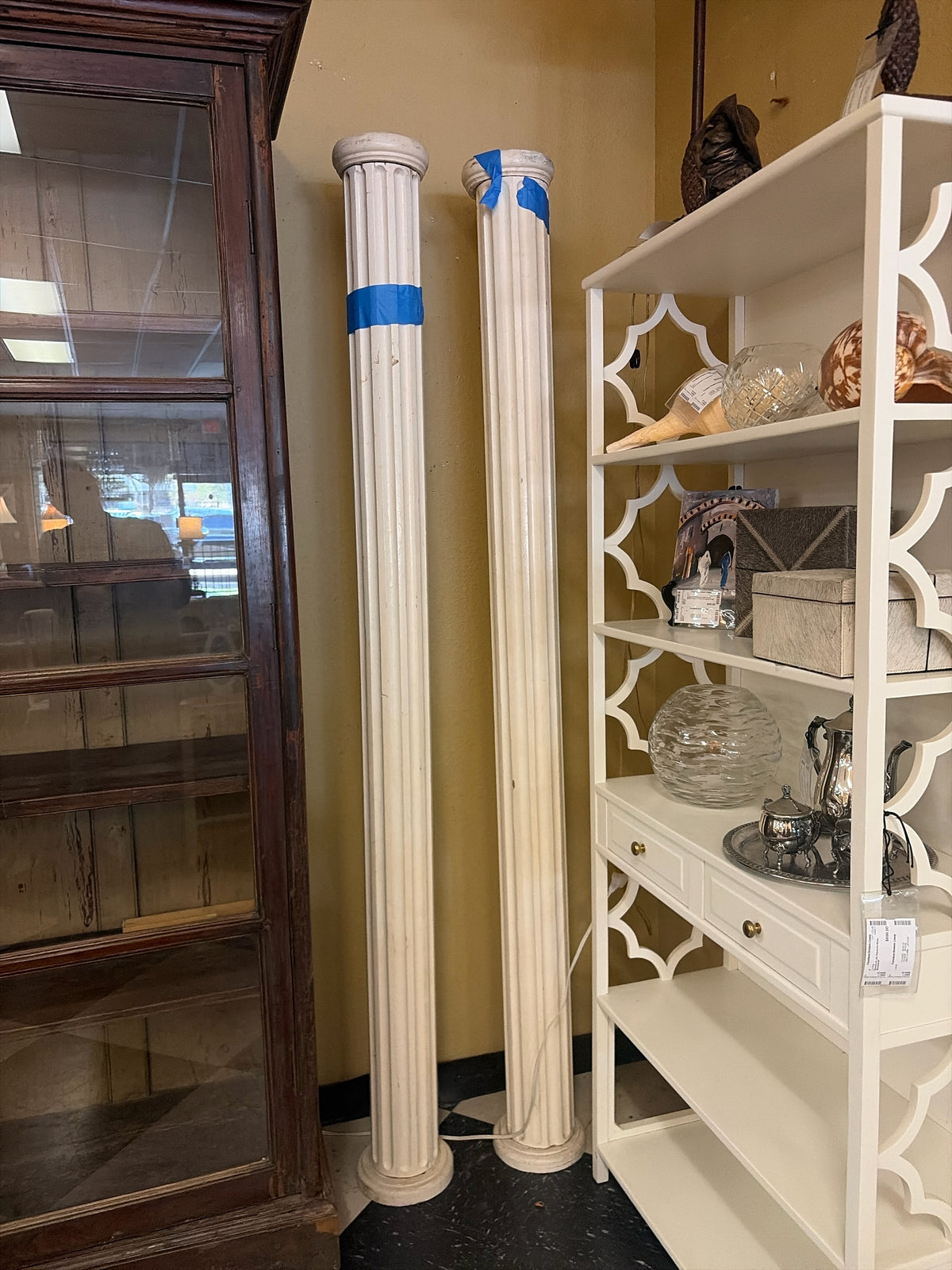 Pair of Antique Fluted Wood Columns (Thompson & Hanson)