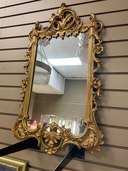 Vintage Gold Ornate Mirror - (30"Tx17W)