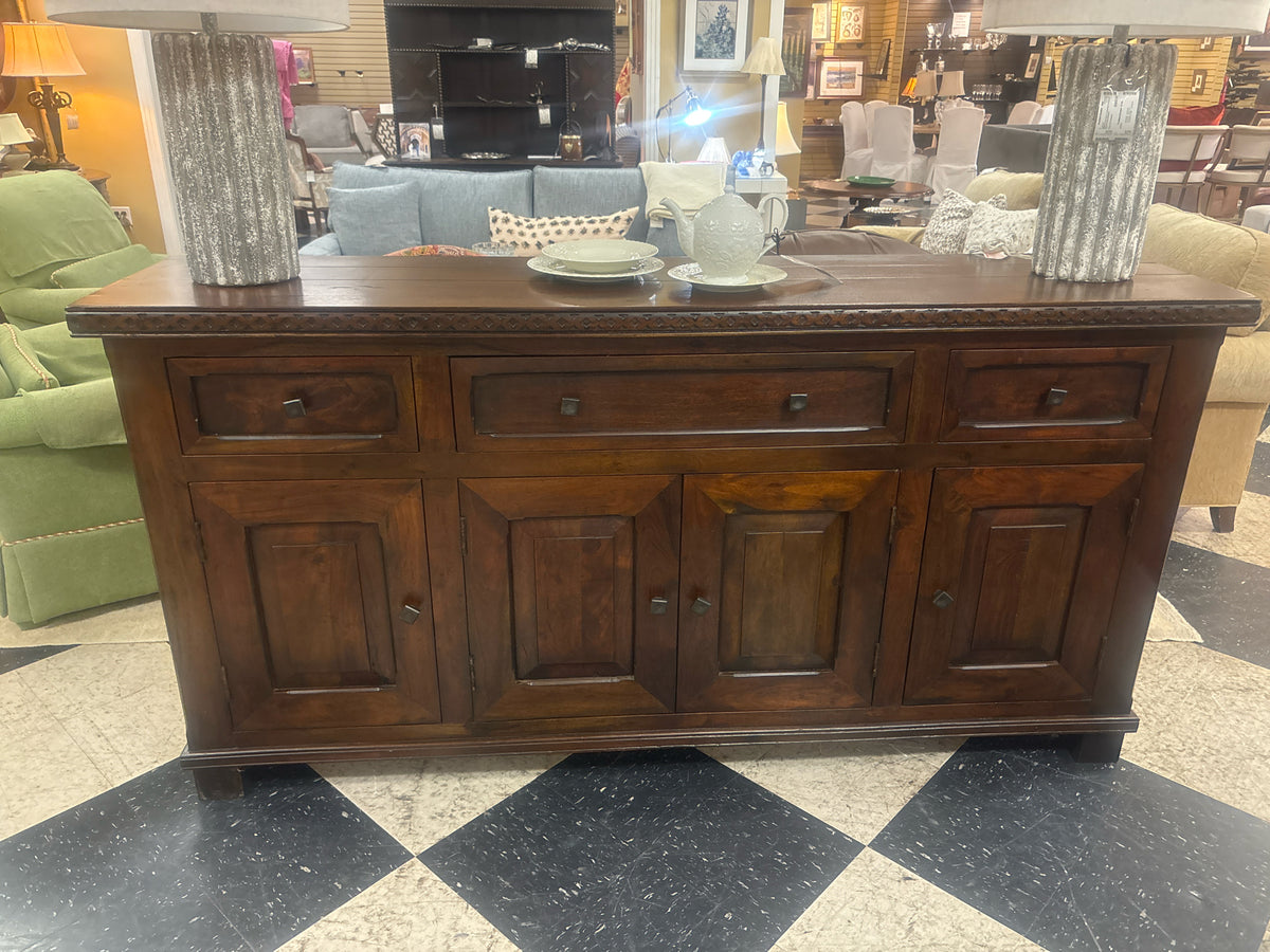 Spanish Revival Style Solid Wood Sideboard (79x18x40)