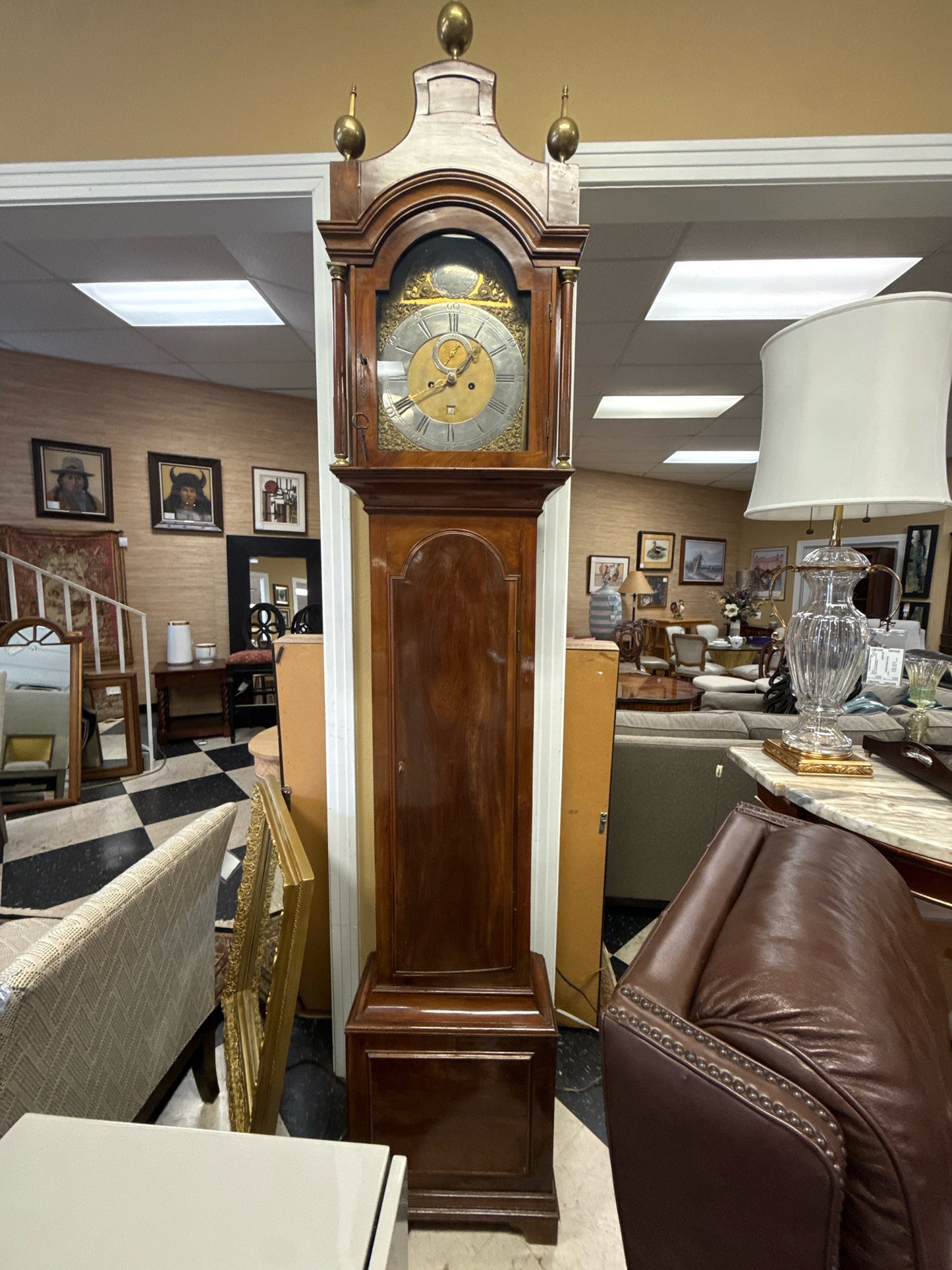 Antique English Wooden Long Case Grandfather Clock (78.7"x 23.6")- Ansorena Auct