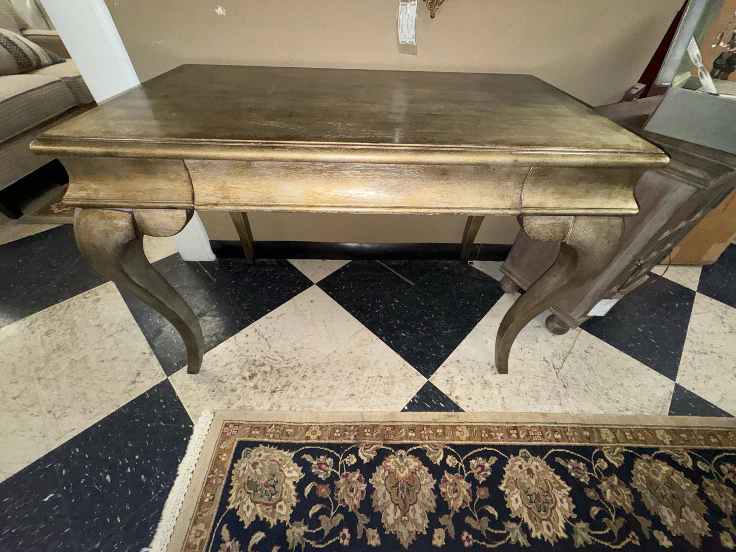 Hooker Gold/Silver Desk w/Drop Down Drawer