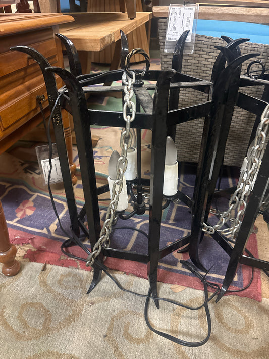 Vintage Gothic Black Iron Pendant Electric