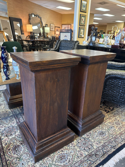 Vintage Wood Plinth Column 33" Tall