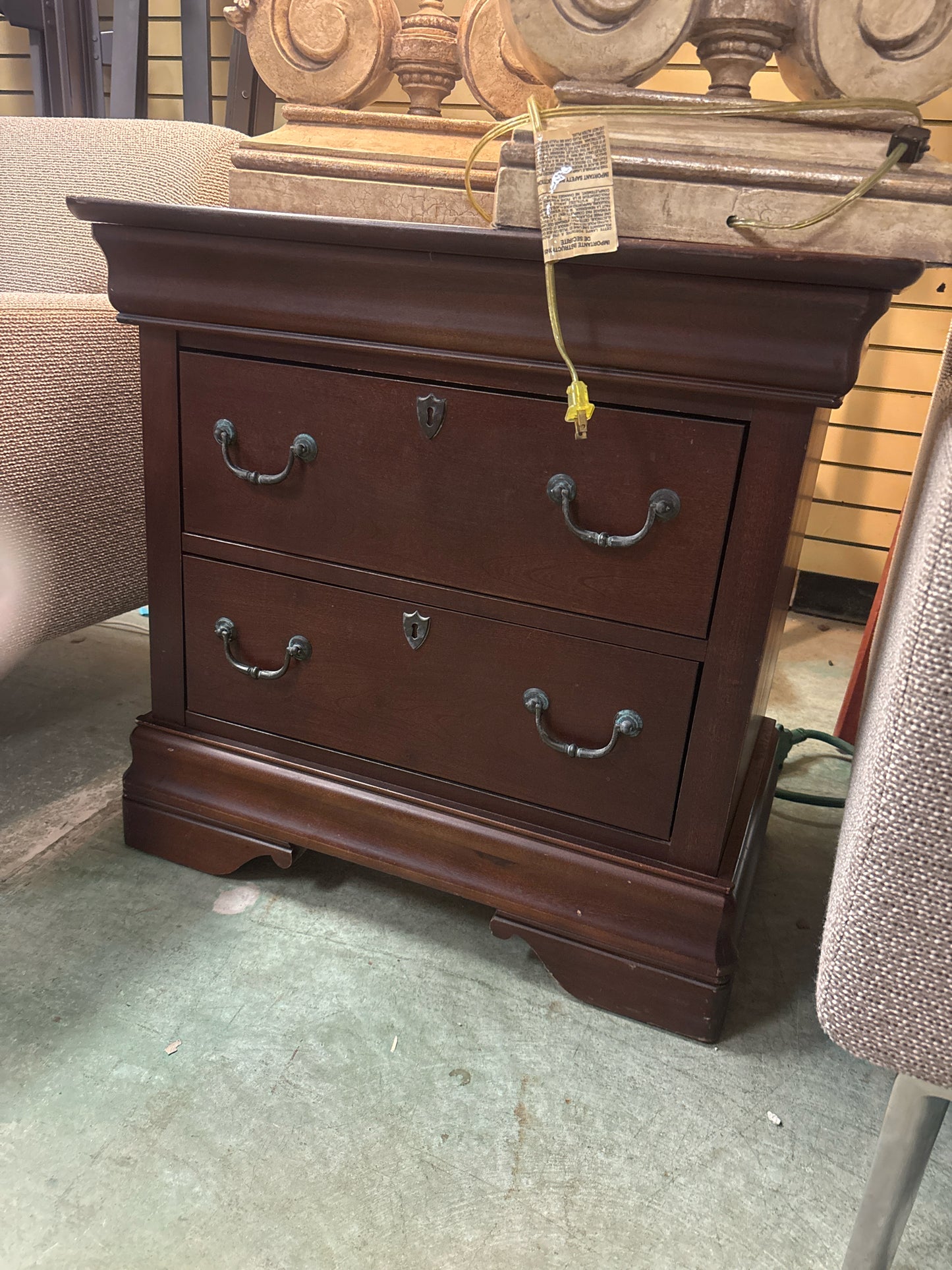 Broyhill Maison Lenoir 2 Drawer Nighstand - Dark Cherry