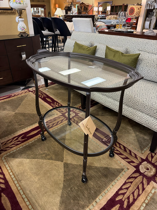 La Barge Metal Glass Bar/Tea Cart