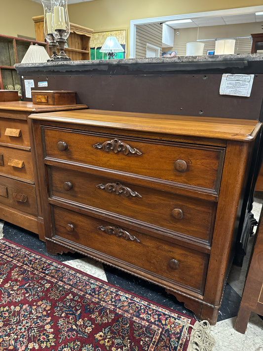 3-Drawer Antique Carved Detail Dresser
