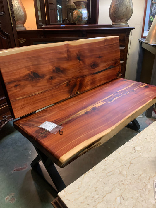 HANDMADE LOCALLY Red Cedar Wood Bench Indoor/Outdoor