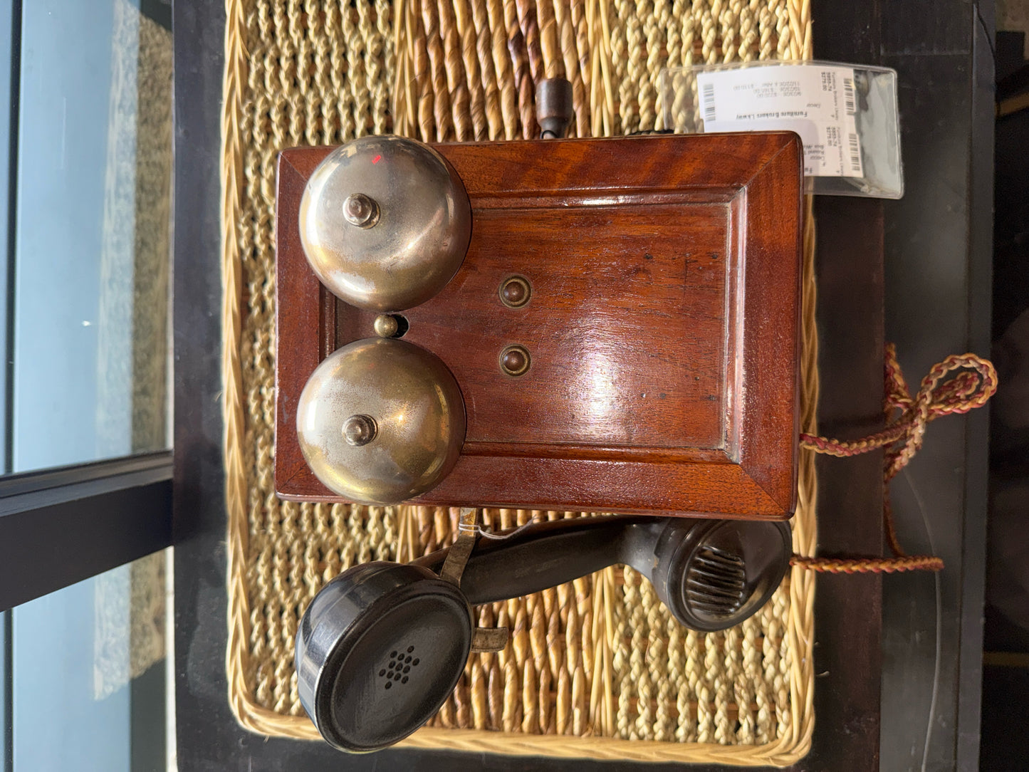 Round Top Antique Phone in Wooden Box -Works & Multipurpose