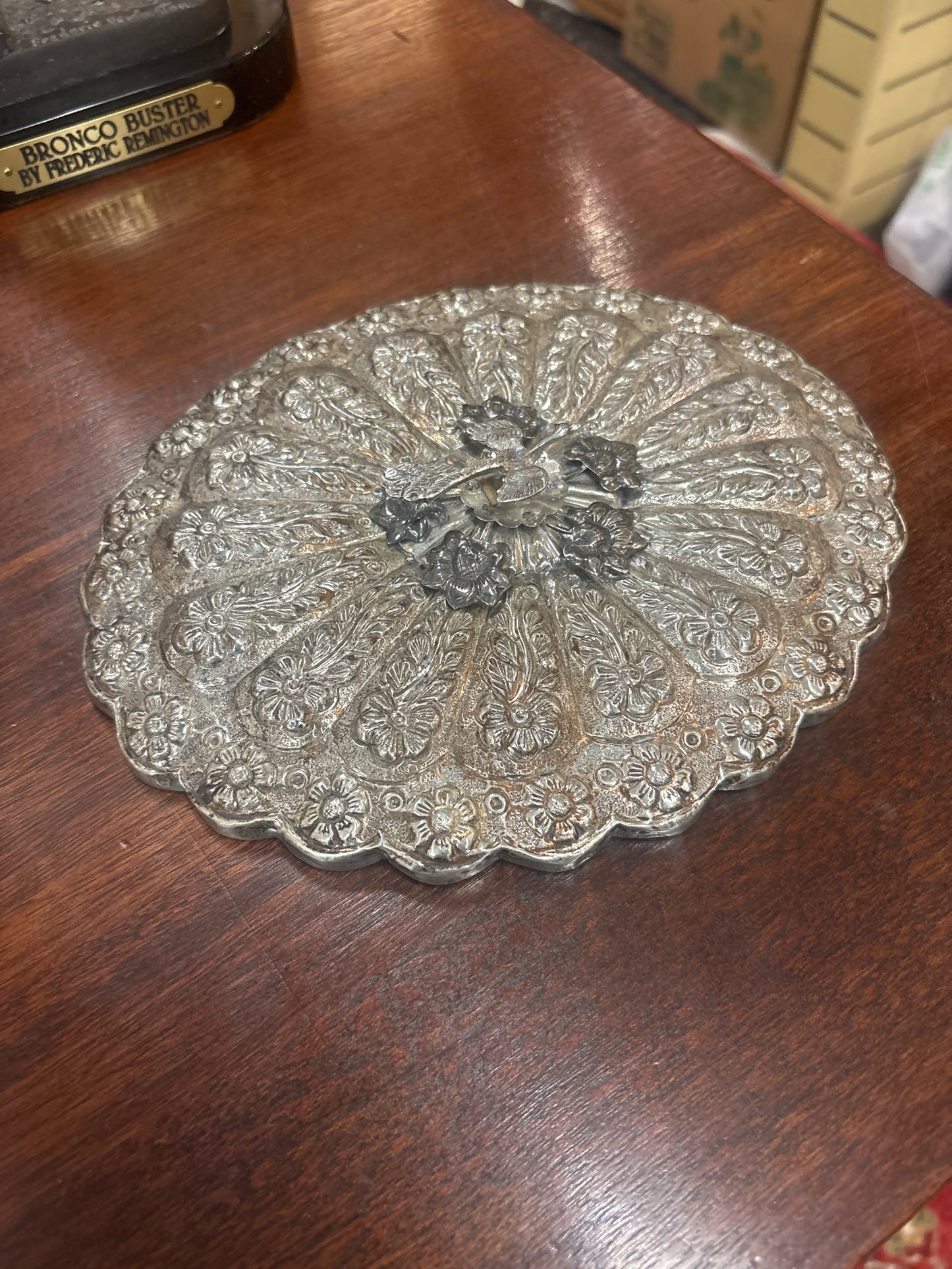 Ornate Silver Plate Turkish Wedding Mirror