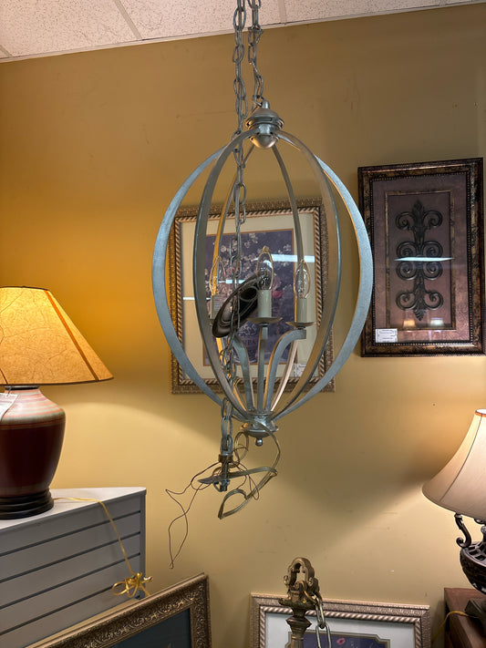 Currey & Co "Bella Luna" Silver Metal Sphere Chandelier