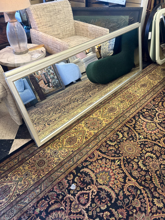 Full Length Rectangular Mirror in Silver Wood Painted Frame (68x24)