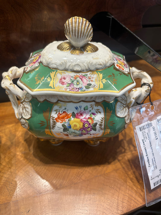 19th Century Old Paris Green Tureen