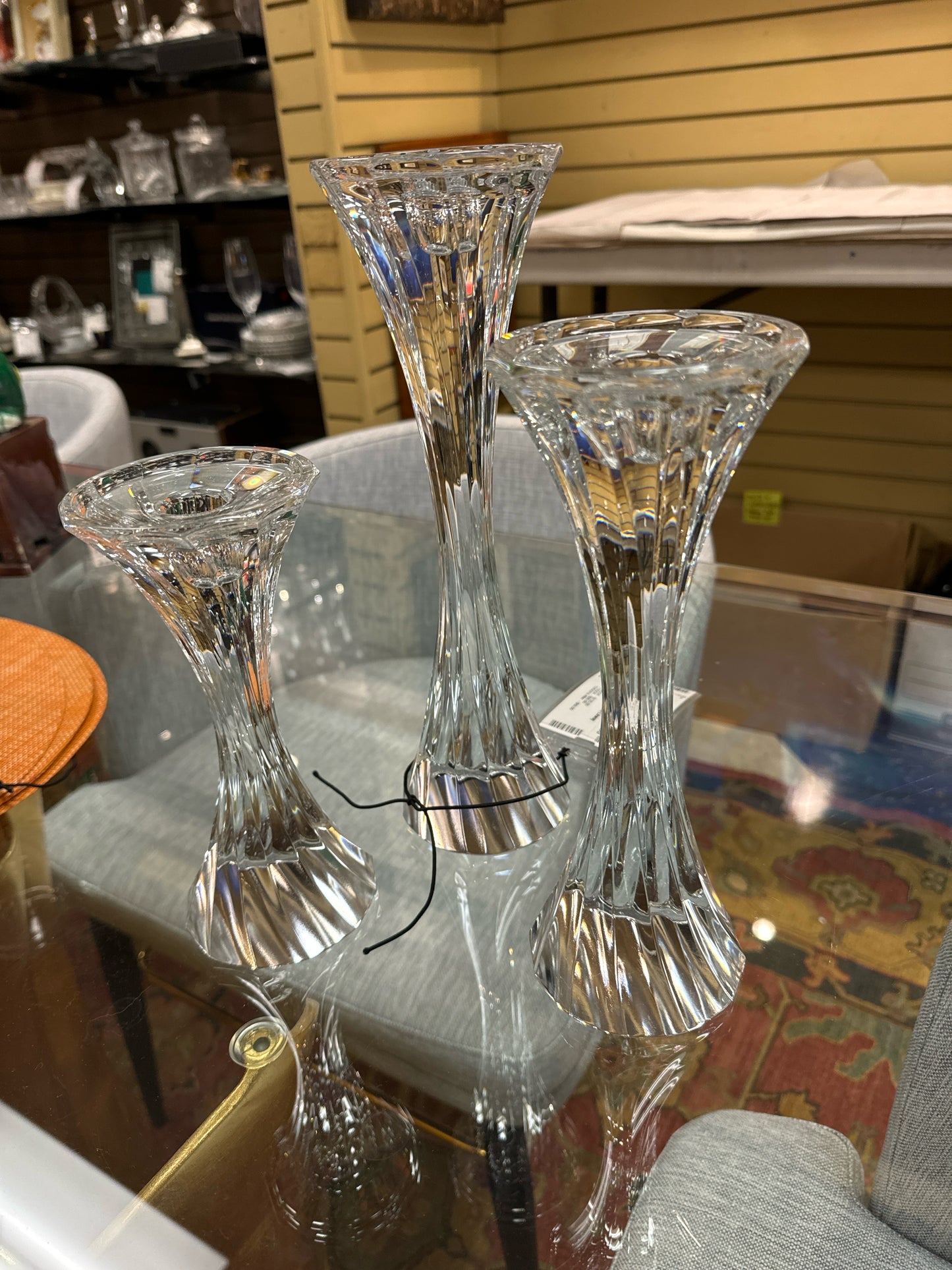 Crystal Candle Holders (Set of 3)