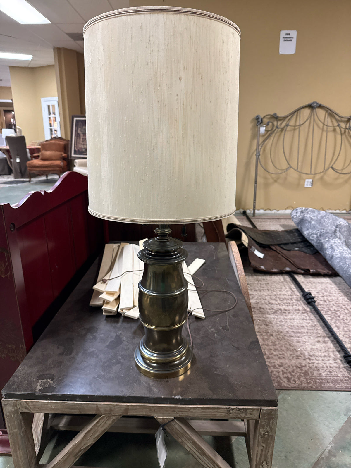 Vintage MAM Solid Brass Banded Urn Style Table Lamp