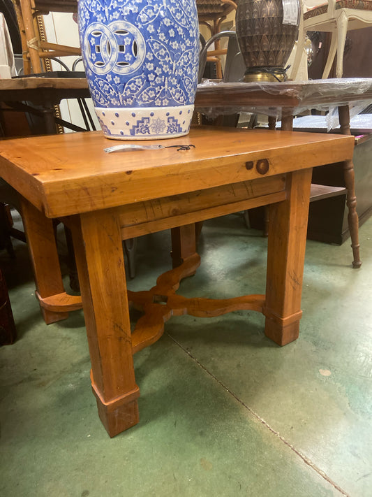 Western Style Pine Square End Table