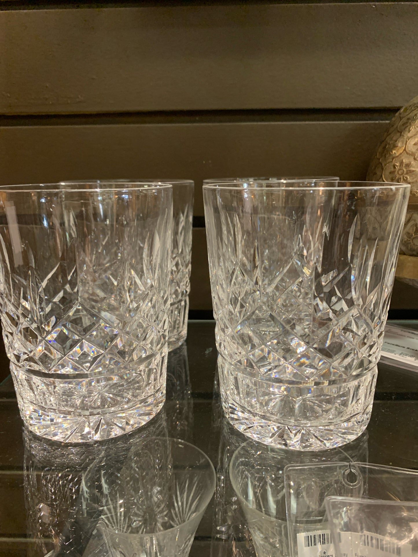 SET (4) - Vintage Waterford Lismore Old Fashion Glasses (not signed)