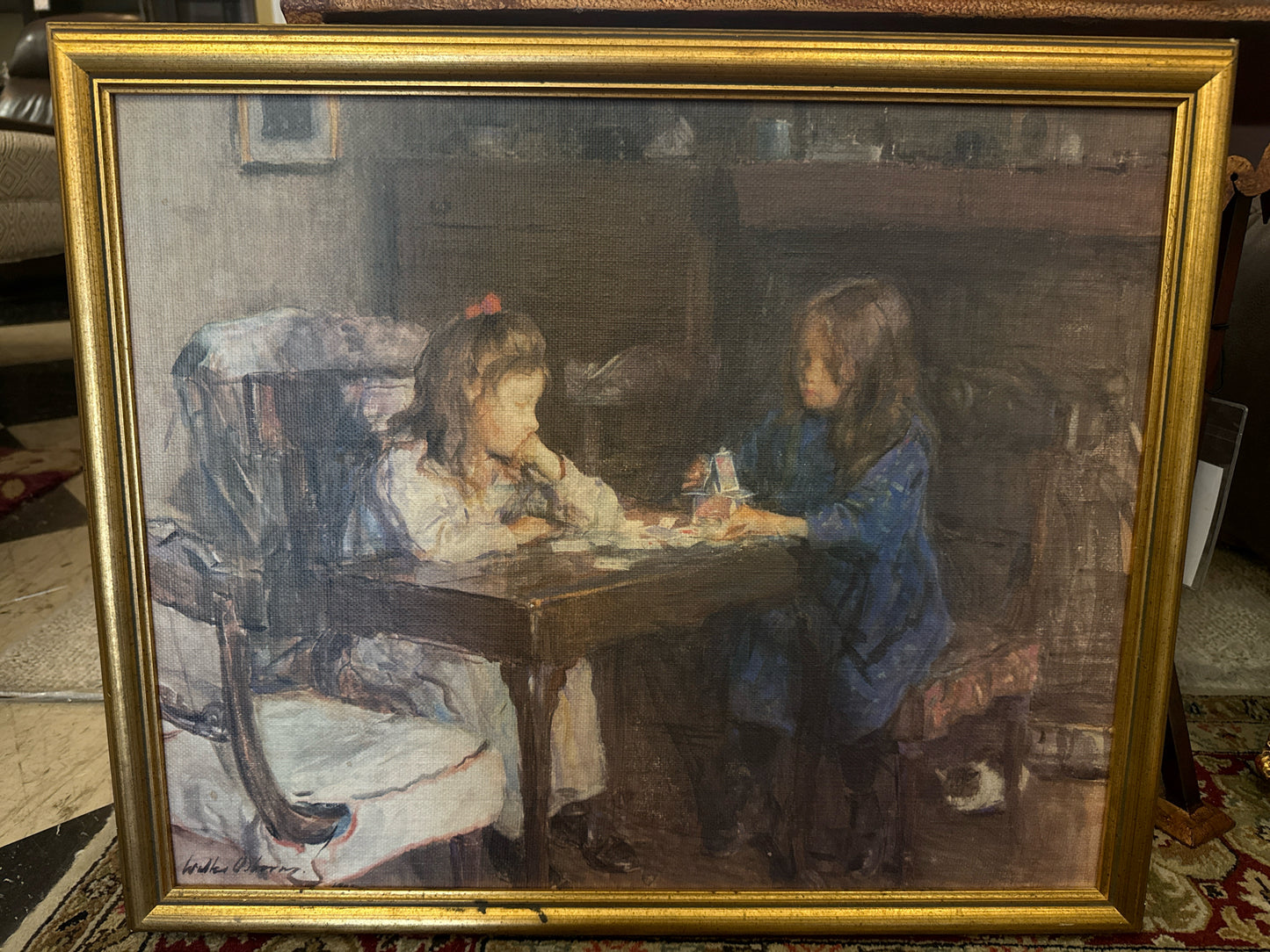 " The Card Builder" Original By Irish Artist Walter Osbourne