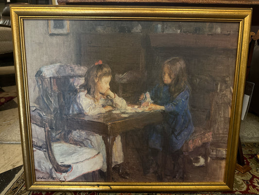 " The Card Builder" Original By Irish Artist Walter Osbourne