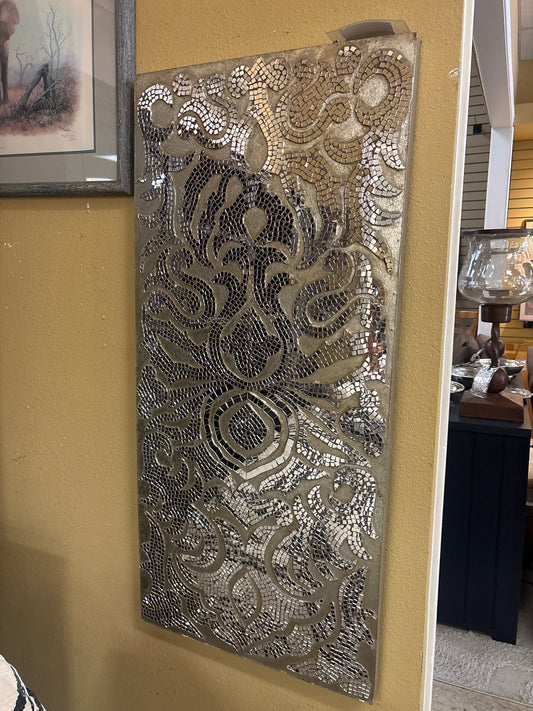 Pier 1 Champagne Mirrored Mosaic Damask Wall Panel (22x48)