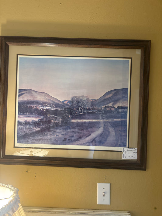 Signed & Numbered Watercolor Reproduction by Peter Hurd w/ COA (32x28)