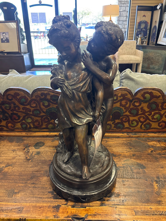 Bronze Sculpture "Le Secret"  By French Artist Auguste Moreau