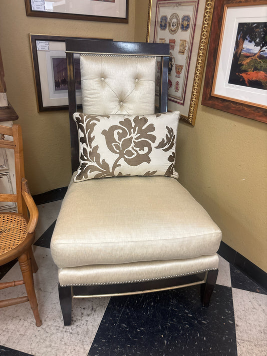 PAIR Marge Carson Side Chairs w/Custom Pillows