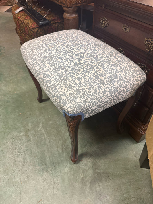 French Blue & White Bench