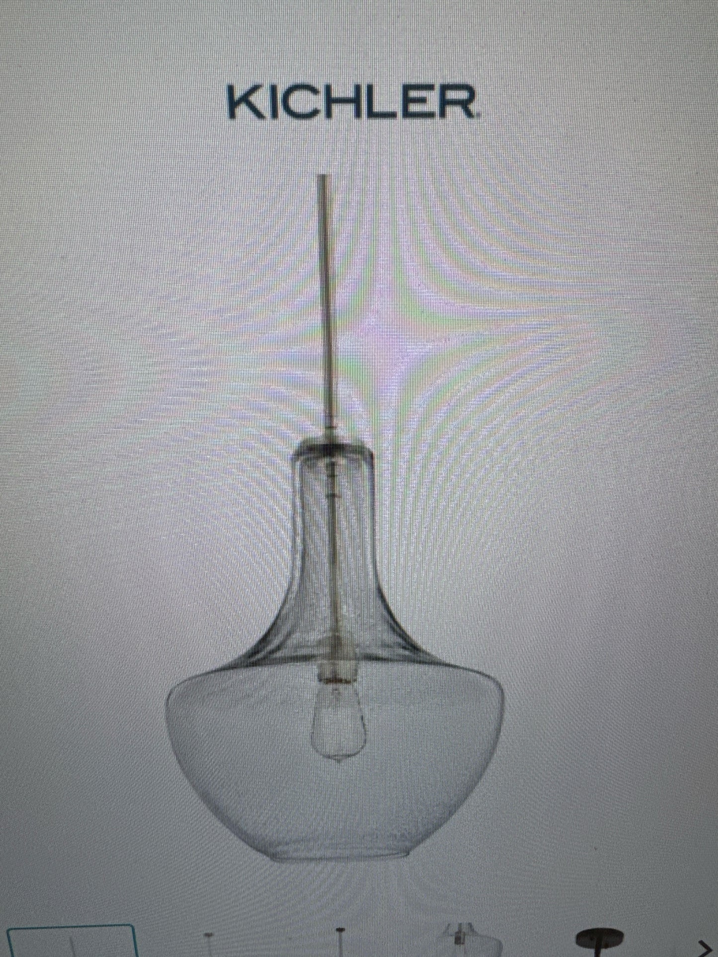 Kichler Pendant Light w/Seeded Glass 11"
