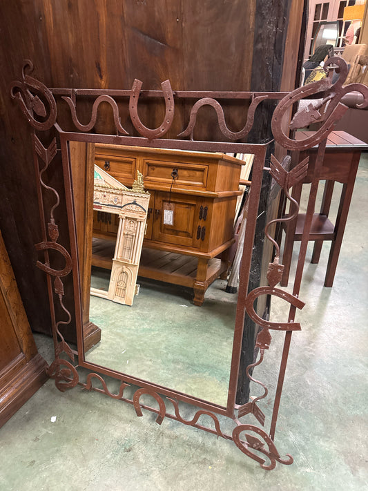Rustic Wrought Iron Mirror (33x38)