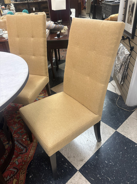 SET of 6 Phillips Interiors Gold Tufted Dining Chairs