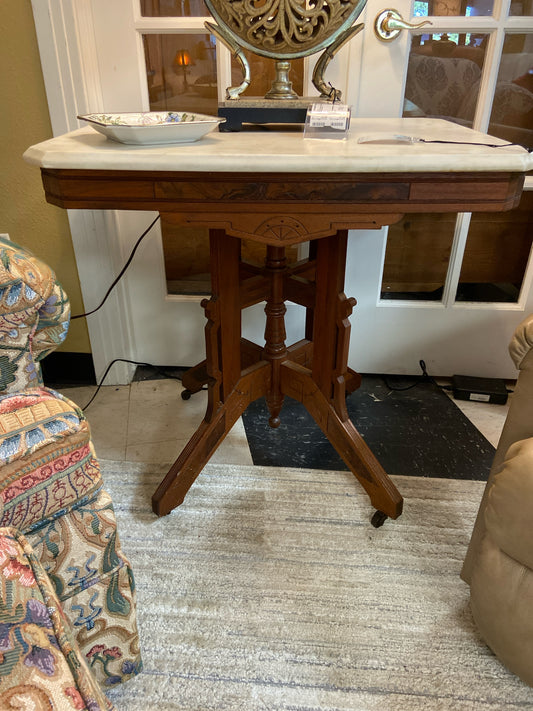 Entry Table w/ Marble Top on Castors