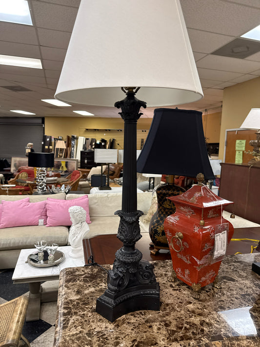Neocllassical Column Cast Iron Candlestick Lamp