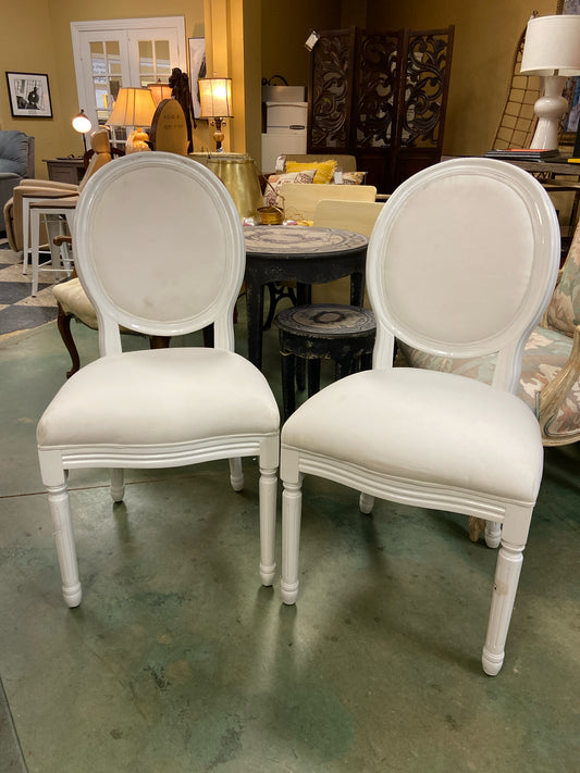 Pair - White Side Chairs