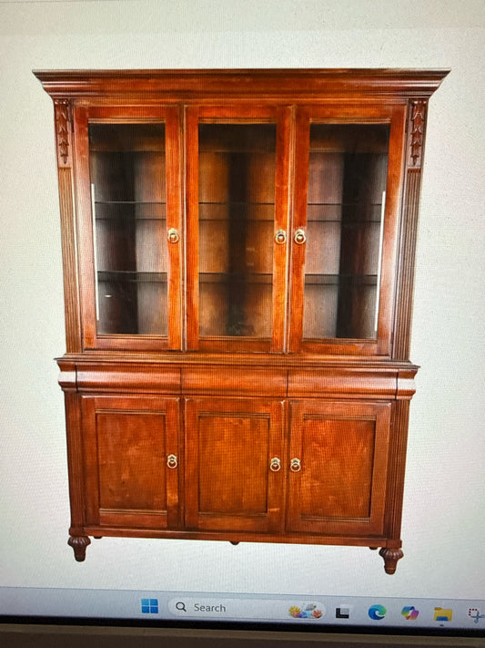 Ethan AllenFrench Regency Louis XVI China Cabinet & Buffet (2 Pieces)