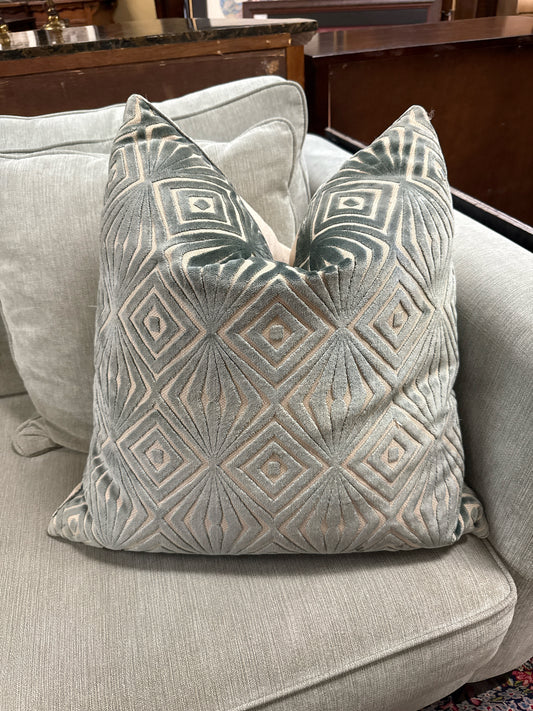 PAIR Downfilled Aqua/Cream Pillows