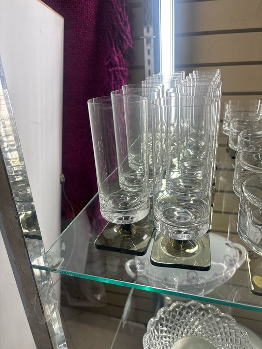 SET of 14 Vintage Rosenthal "Linear Smoke" Ice Tea/Highball Glasses