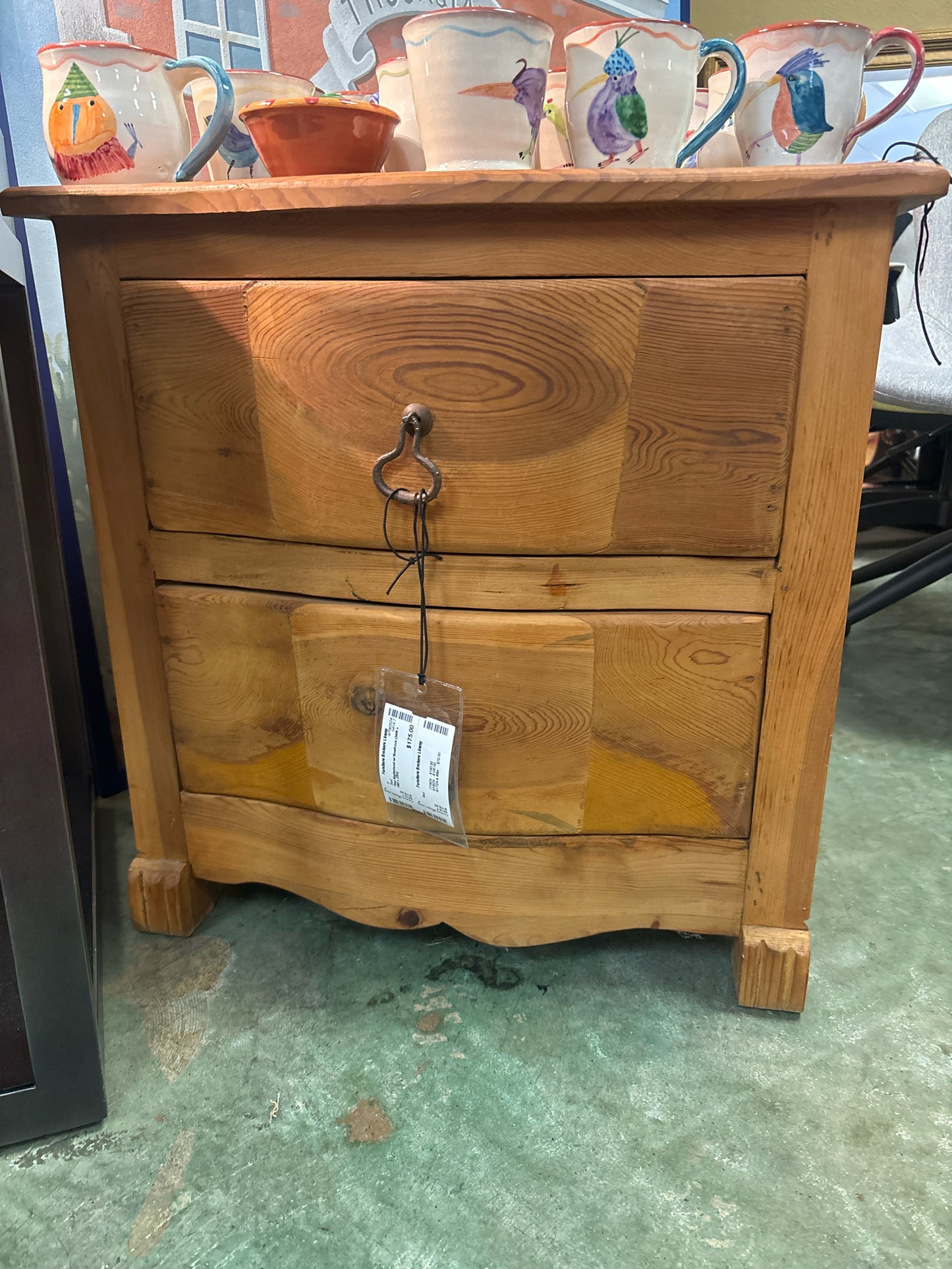 Pine Nightstand w/ Bowfront (24W x 18D x 23H)