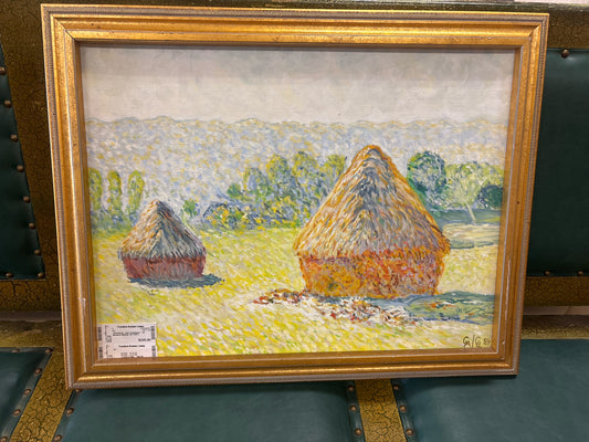 "Haystacks - End of Summer" - by Margaret Babbitt  (27"X22")