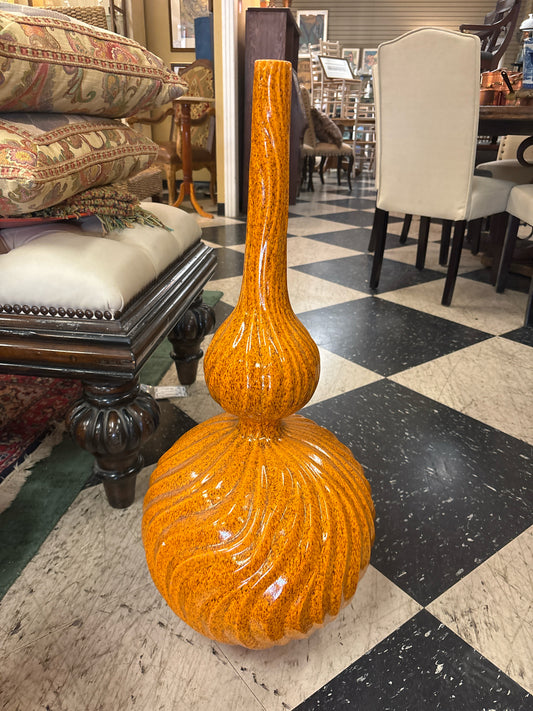 GV Orange Double Ball Vase 31"