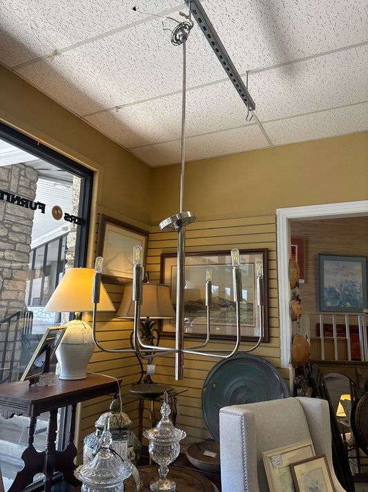 Modern 6 Light Chrome Chandelier