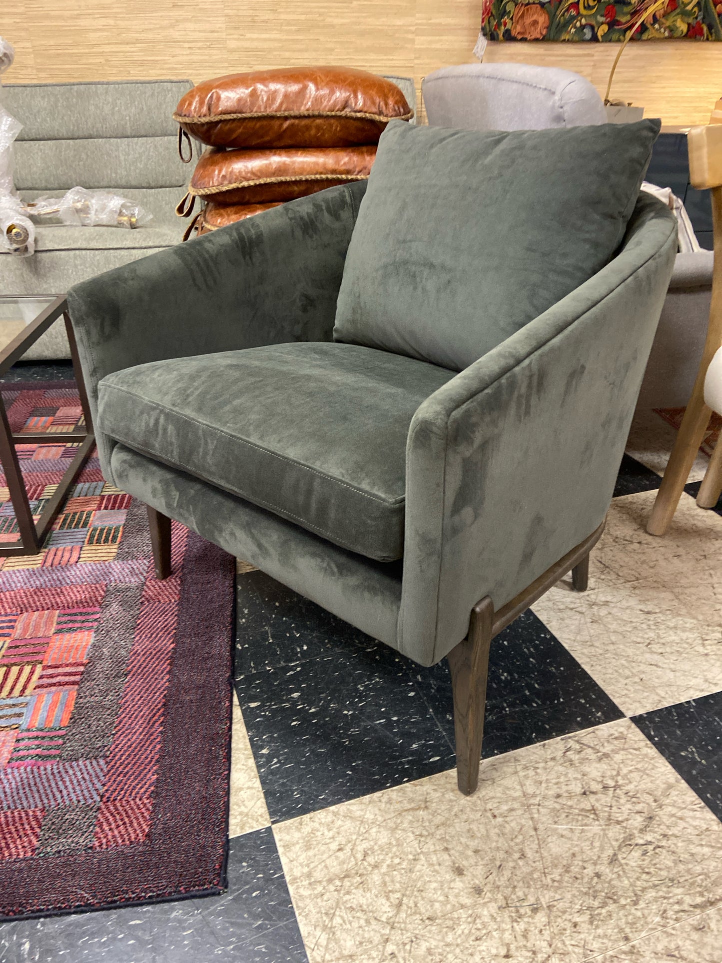 Gray Microsuede Armchair