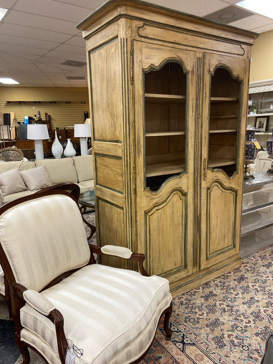 Painted Bookcase/Cabinet - Louis XV Moldings from Provence Region (58.5"W x 23"