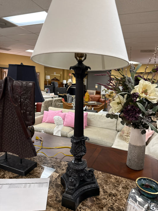 Neocllassical Column Cast Iron Candlestick Lamp
