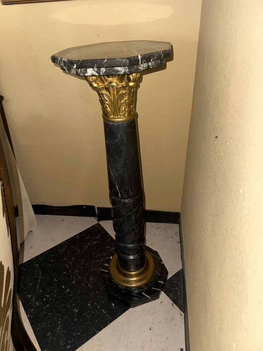 Black Marble Brass Plant Stand