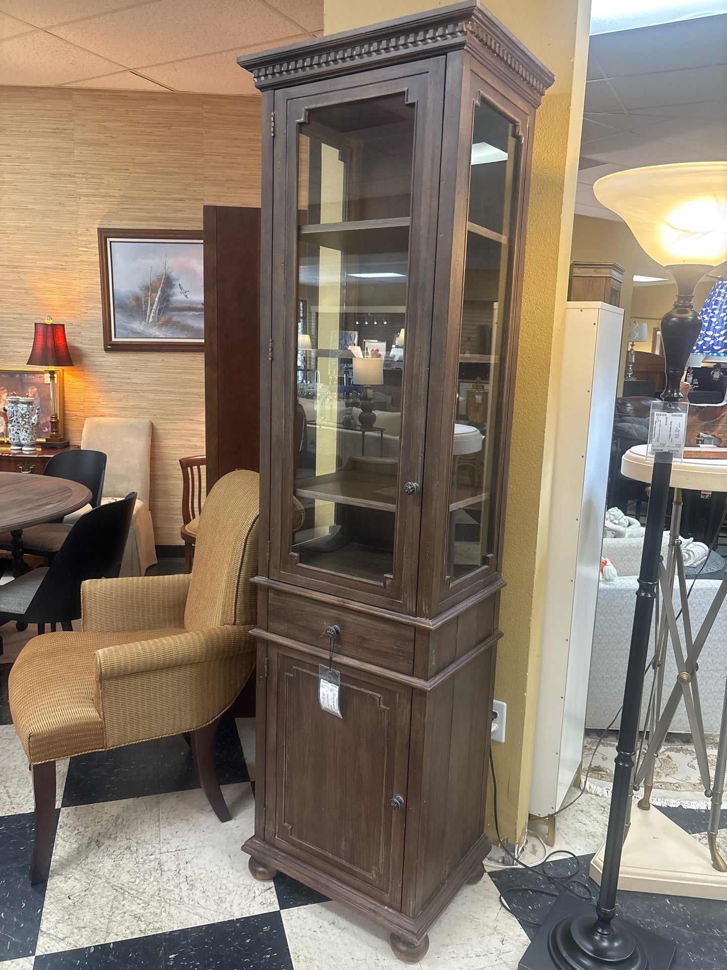 RH, ST James Bath Cabinet, Antiqued Coffee Finish - 21W X 82H X 16D