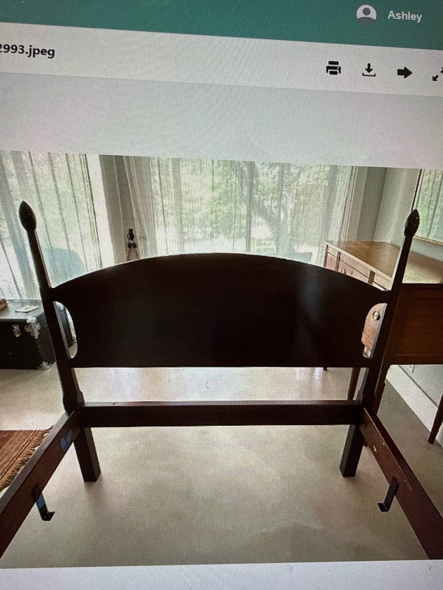 Stickley-Full Bed/HB-2/FB/SR's/4-Wood Posts/HW@Desk /3 Blk Metal Center Supports